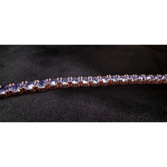 Limited Edition Park Lane Rose Gold Tennis Bracelet With Sparkling Lavender Cubi - Picture 7 of 10